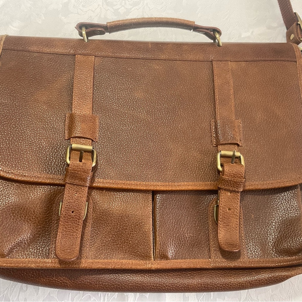 Ameri Leather Briefcase Satchel Messenger Laptop … - image 2